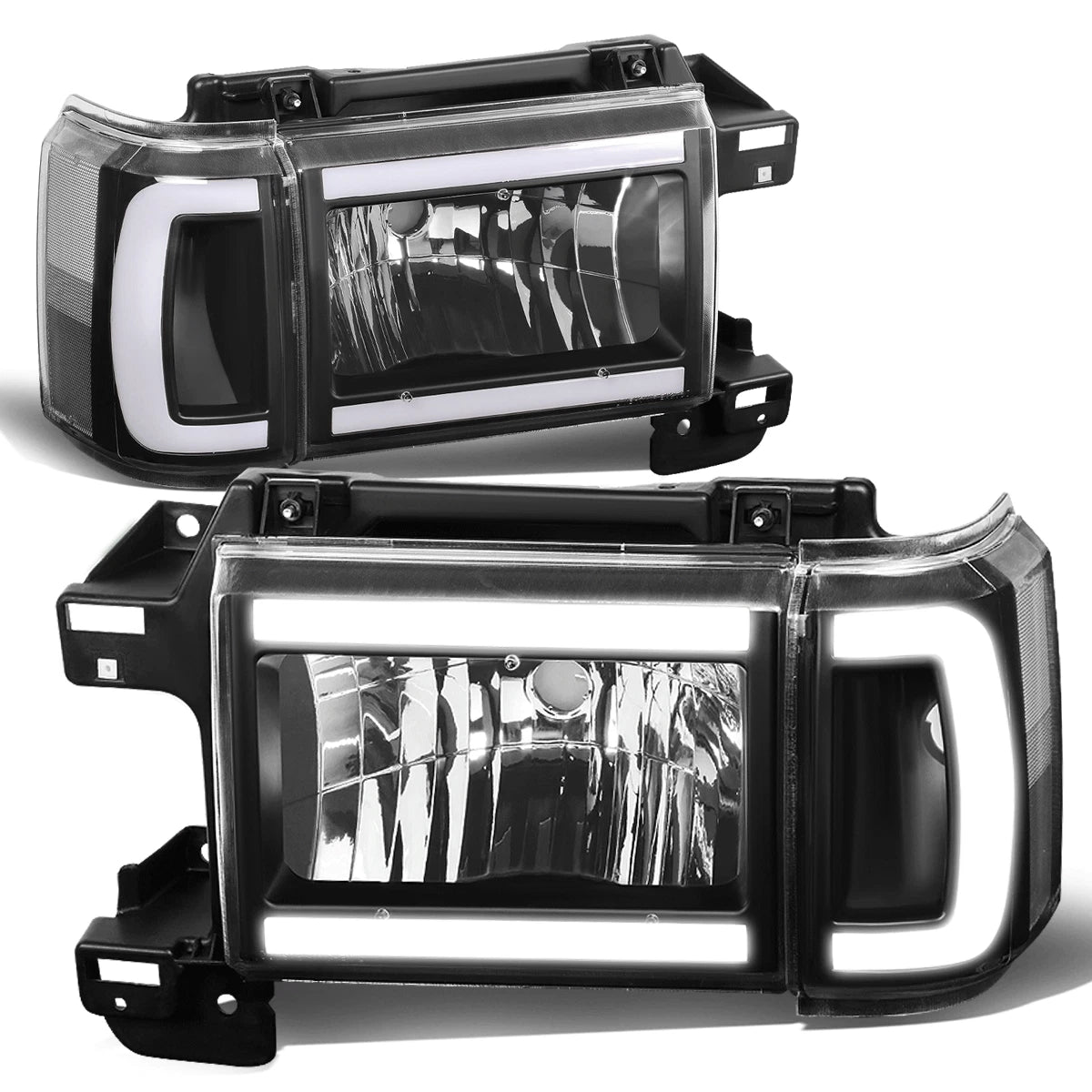 LED Headlight with Clear Corner for Ford F150 Bronco (1987–1991)