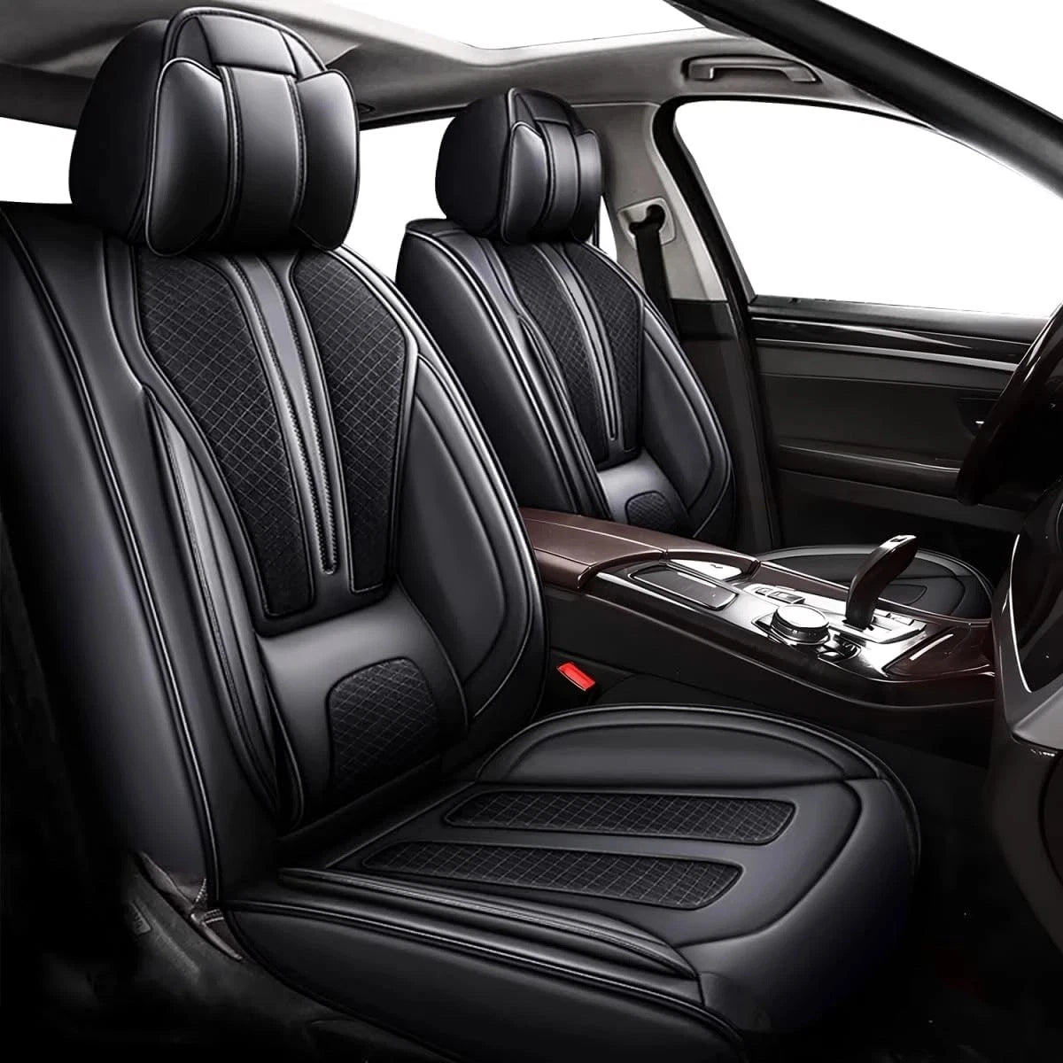 Faux Leather Car Seat Covers for Honda Toyota (Front & Rear, 5 Seats)