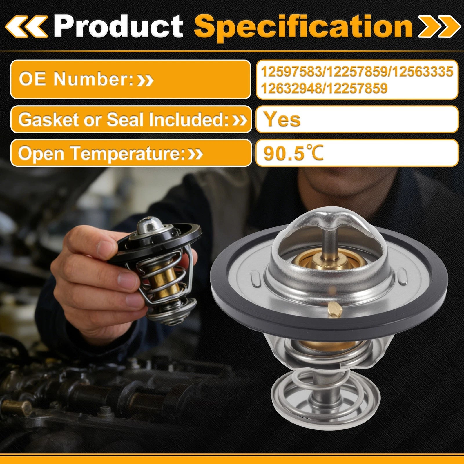 Engine Coolant Thermostat 12597583 for Cadillac Escalade (1999–2000) with Seal