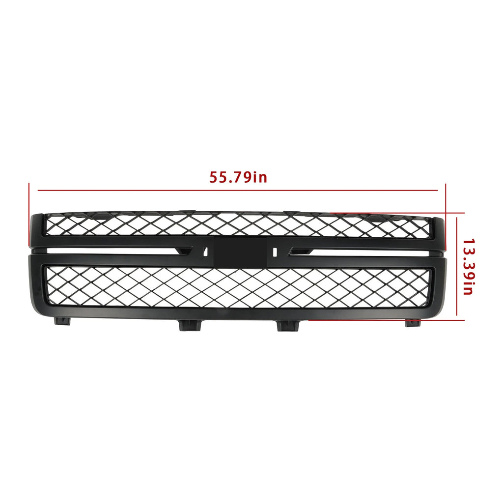 Front Bumper Grille for Chevy Silverado 2500HD 3500HD (2011–2014) Matte Black