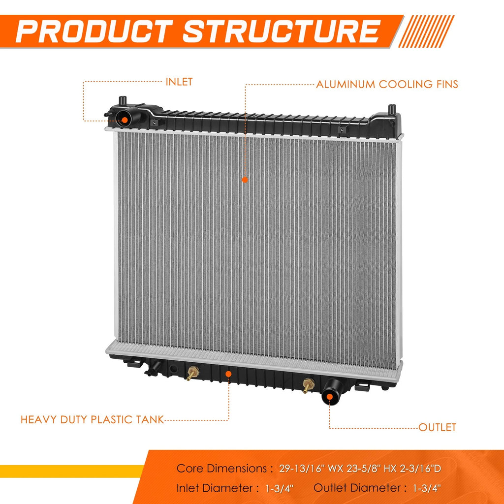 Aluminum OE Style Radiator for Ford E-350 Econoline (1995–1996) DPI-1724