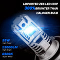 H13 LED Headlight Bulbs for 12000LM 6500K
