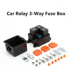 24V 3-Way Fuse Relay Box w/ 5-Pin 40A Relays & Fuses for Car Truck