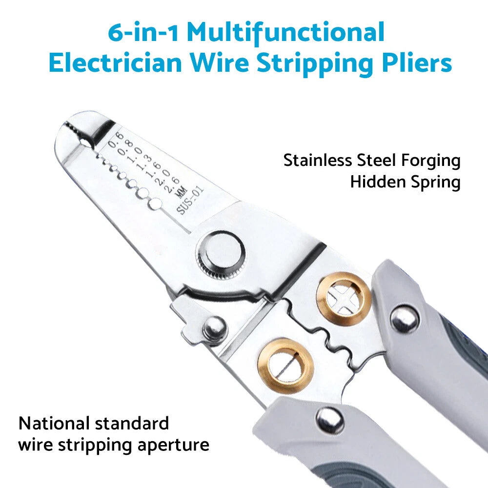 Wire Stripper Pliers for Electric Cable Crimping and Cutting Tool