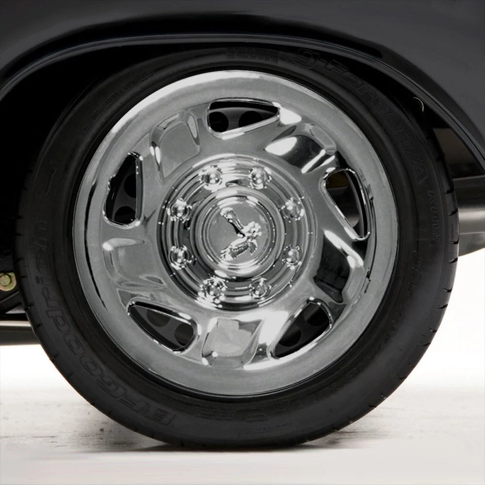 Set of Four 16" Chrome ABS 5 Spoke Directional Hubcap Wheel Covers (Push-on)