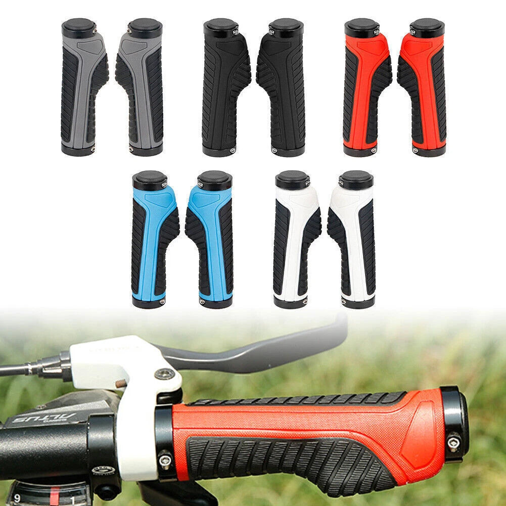 Rubber Bike Grips for Mountain Bicycle MTB (Ergonomic, Lock On)