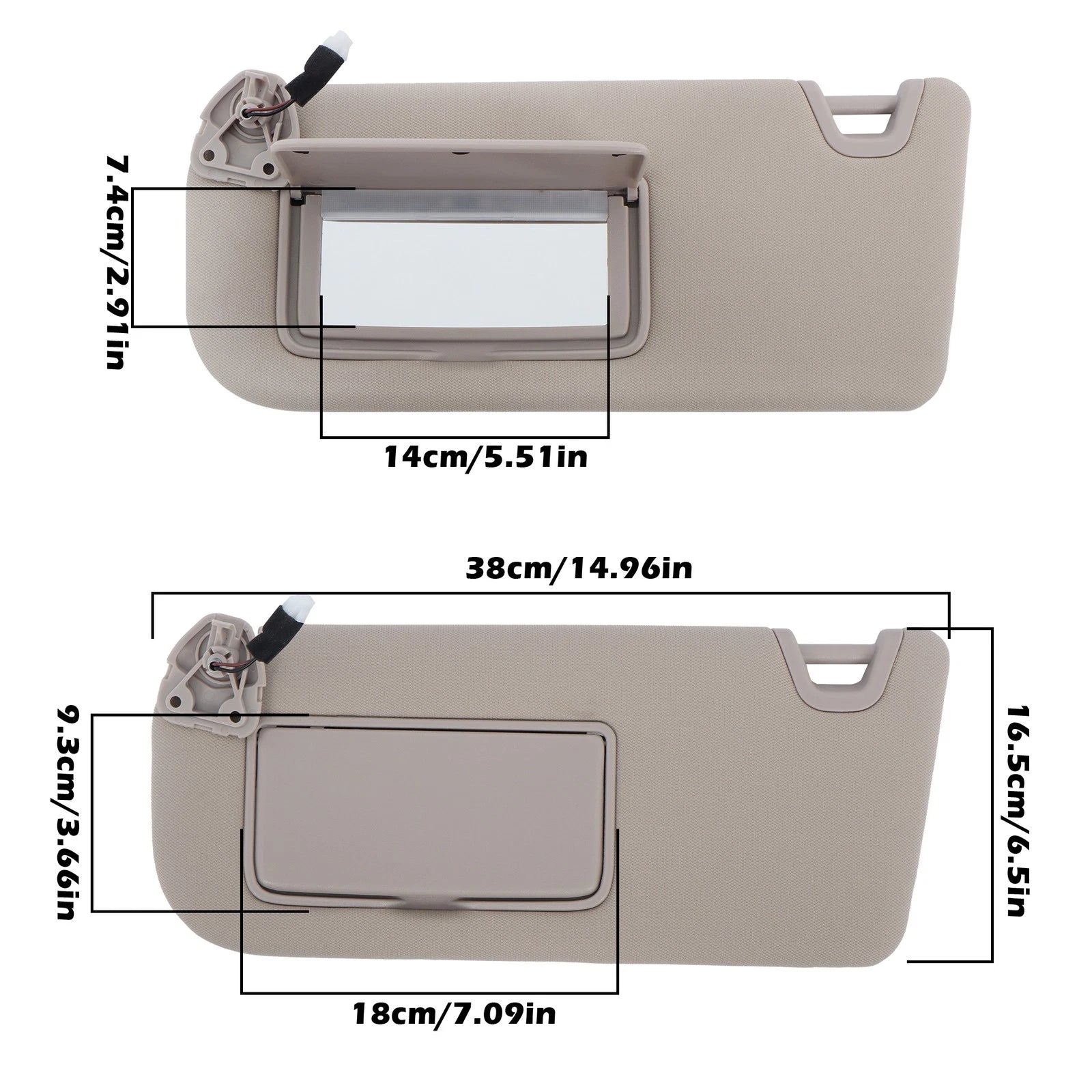 2X Sun Visors for Nissan Altima (2019–2024) with Lights & Mirrors