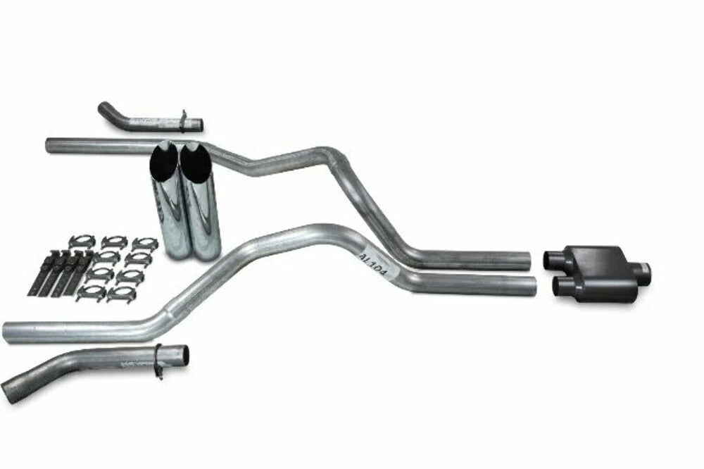 2.5" Dual Exhaust Kit for Chevy GMC 1500 (2019–2025) - 1 Chamber Slash Tips