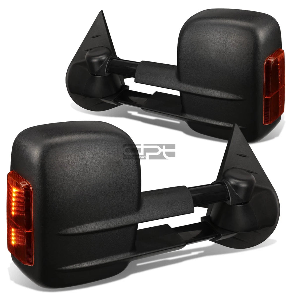 Pair of Towing Mirrors for Silverado/Sierra (2007–2013) - Black, LED Signal