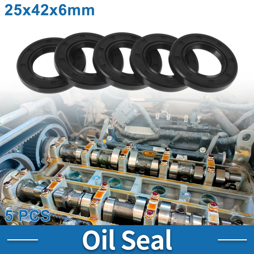 Set of 5 Oil Seal Rotary Shaft Seal for Various Models (25x42x6mm)