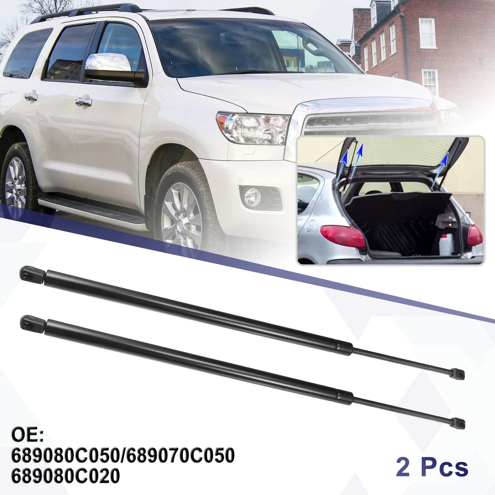 2 Pcs Rear Hatch Lift Supports Struts for Toyota Sequoia (2008–2022) No.689080C050