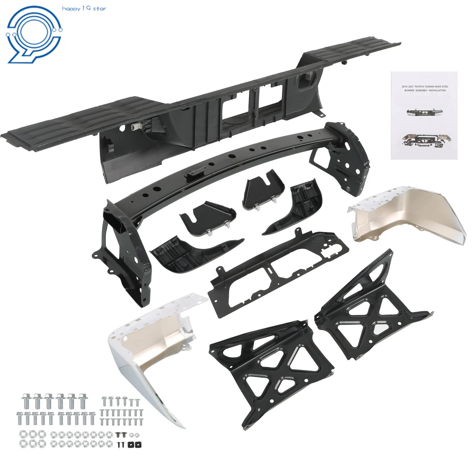 Steel Chrome Rear Step Bumper for Toyota Tundra (2014-2021)