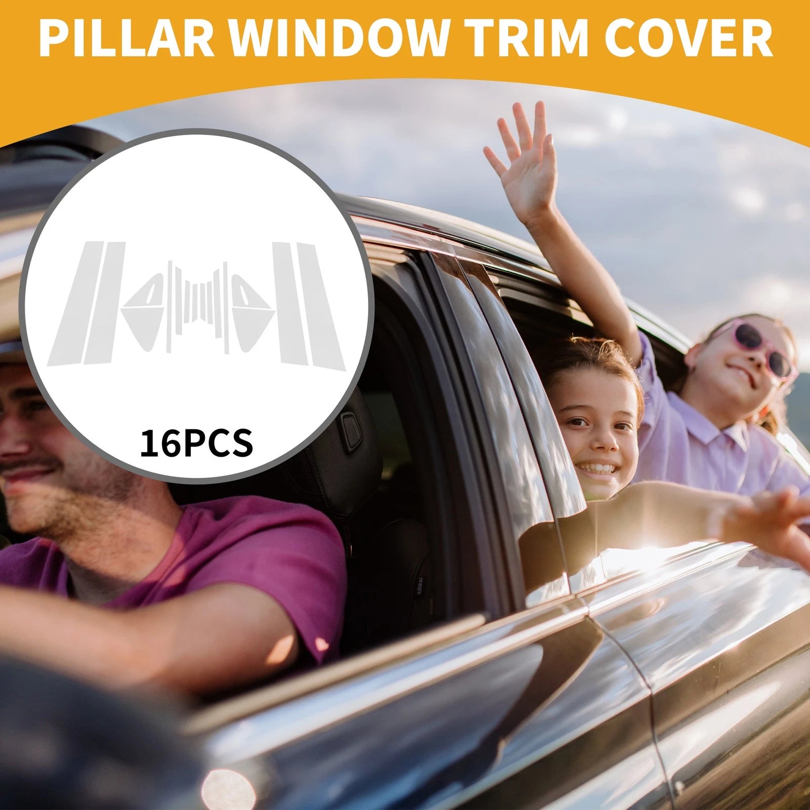 16 Pcs Door Pillar Window Trim for Toyota Corolla (2021–2024) Chrome