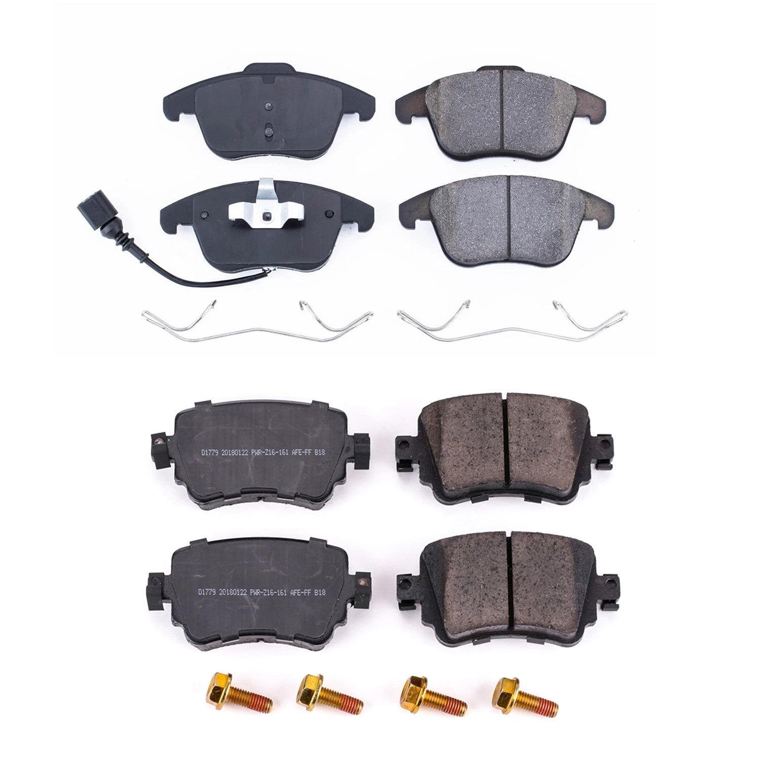 PowerStop Front & Rear Carbon Fiber Ceramic Brake Pads Kit for VW Passat (2012–2021)