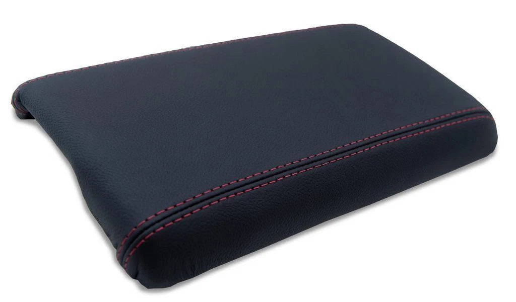 Leather Center Console Armrest Cover for Nissan 300ZX (1990–1996) Red Stitch