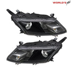 2X Halogen Headlight Set for Ford Fusion (2010–2012) Black Housing