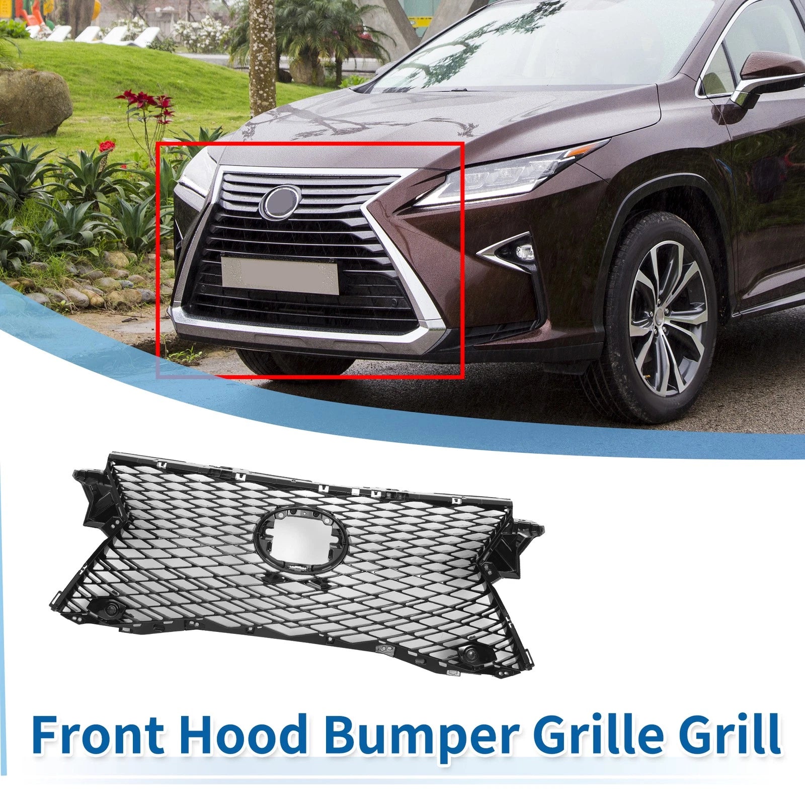 Front Upper Hood Bumper Grille for Lexus RX 350L (2018–2019) No. 53111-0E210