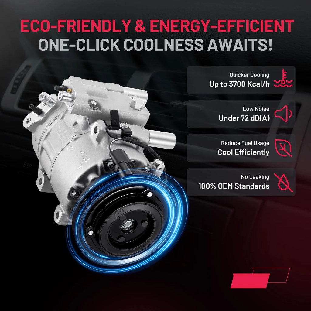 A/C Compressor w/ Clutch for Kia Rio Rio5 (2006–2011) CO 10980C 977011G010