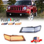 2X Clear Switchback LED Turn Signal Blinker Lights for Jeep Patriot (2007–2017)