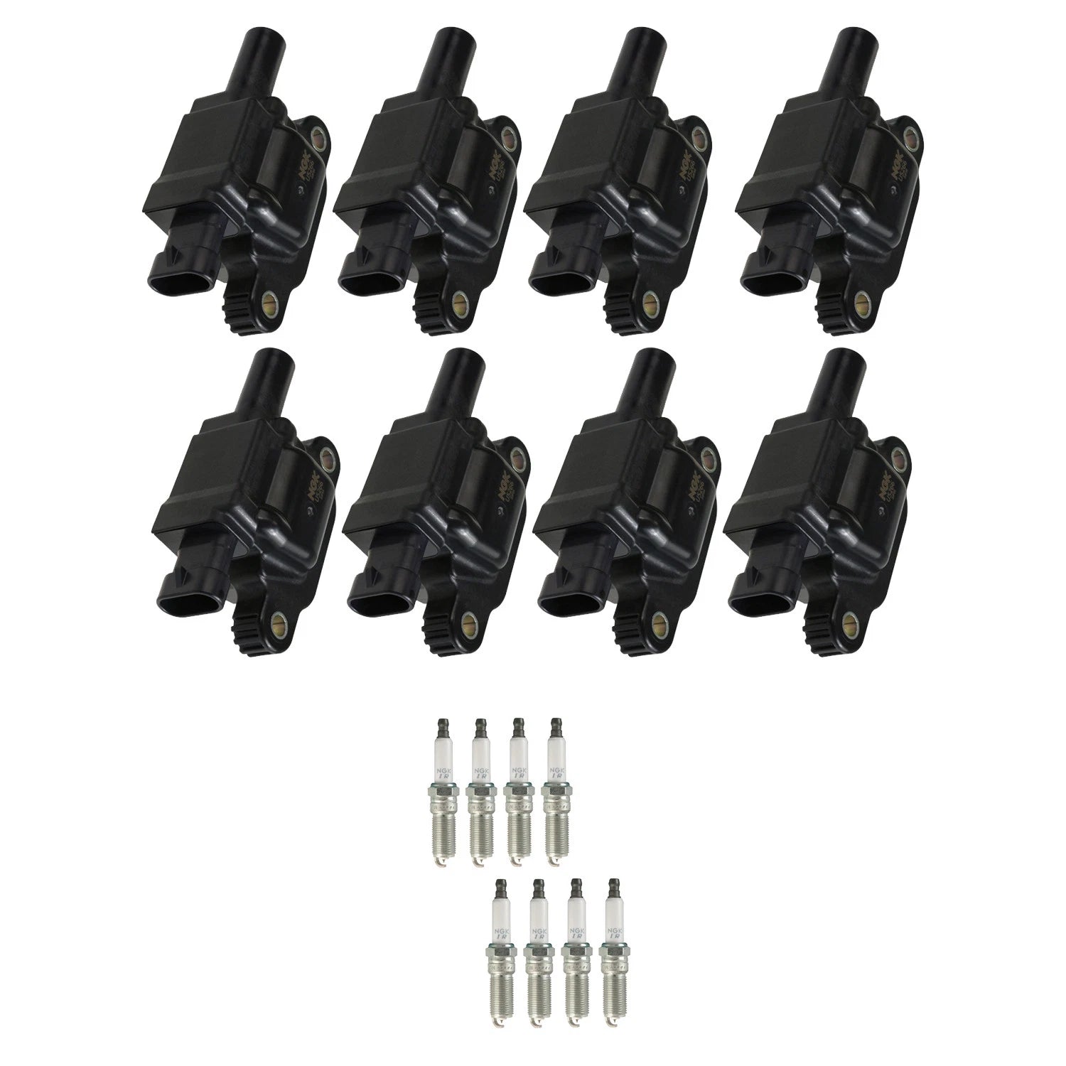 Set of 8 NGK Ignition Coils & Iridium Spark Plugs for Escalade ESV Express 2500 (2003–2023)