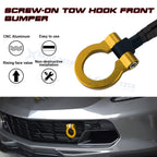 Gold Track Racing Style Anodized Aluminum Tow Hook Set for Cadillac XLR (2006-2009)