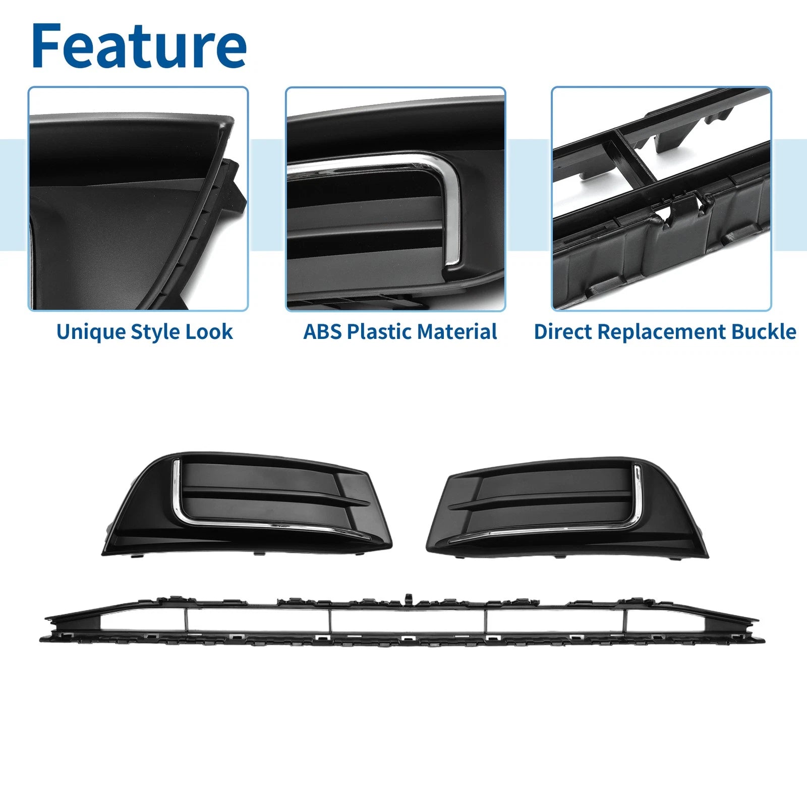Front Lower Bumper Grille for Audi A3 A3PA (2017–2020) Set of 1