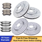 Drilled Rotor Brake Pads Kit for Ford Flex Taurus Explorer MKS MKT (2009–2019)