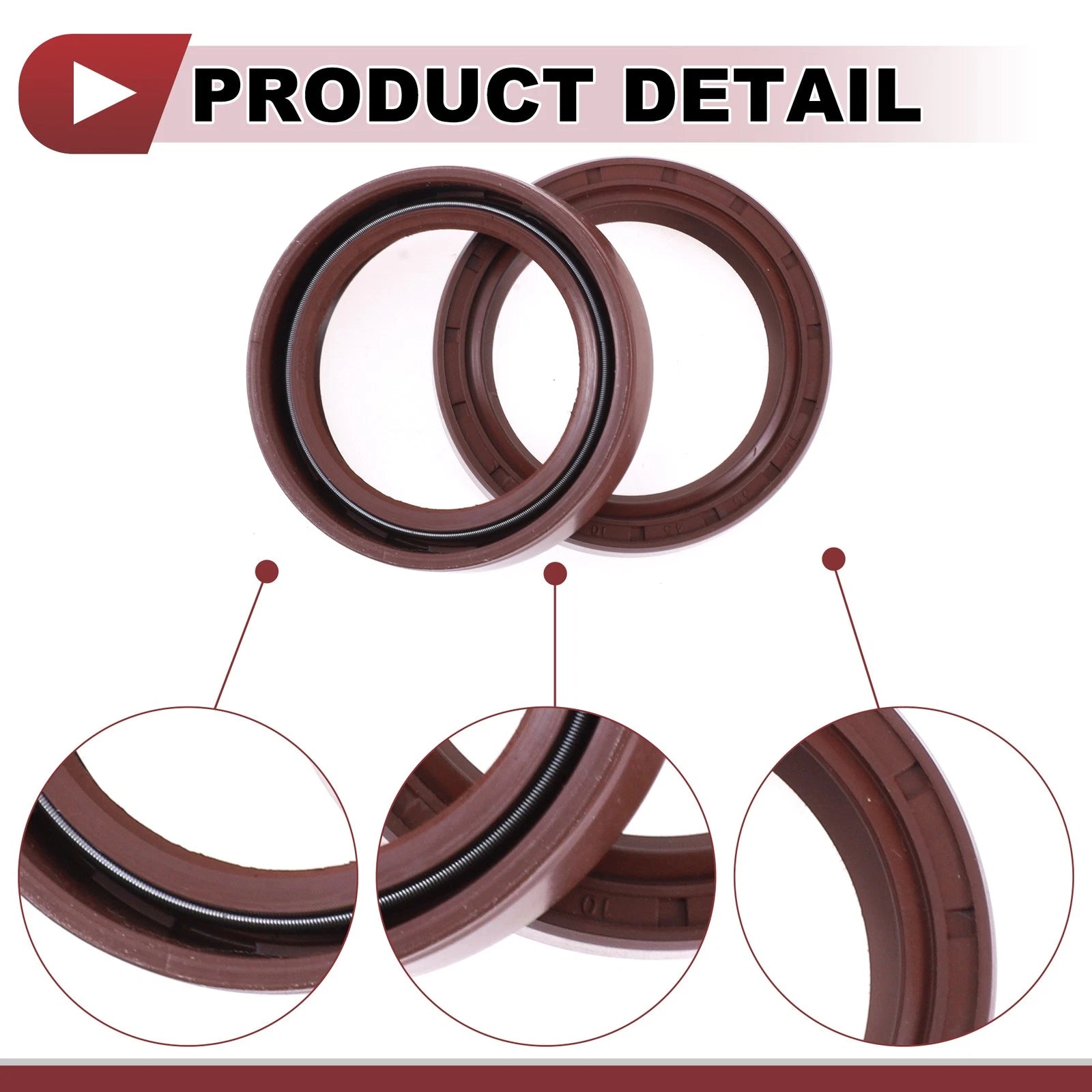 2X Oil Seal Rotary Shaft Seal FKM Rubber 35x47x8mm  