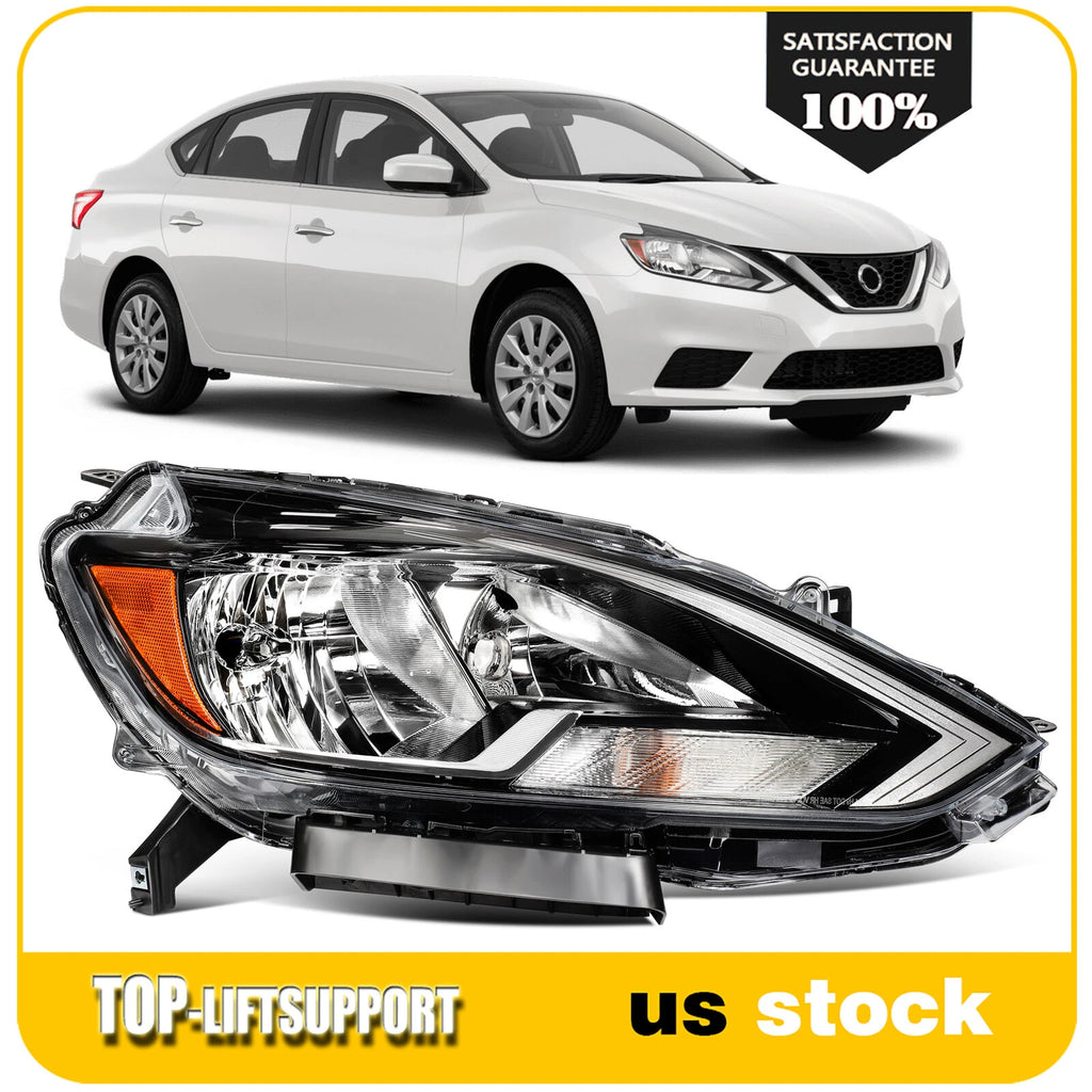 Headlight Assembly for Nissan Sentra (2016–2019) Black Housing Right Side