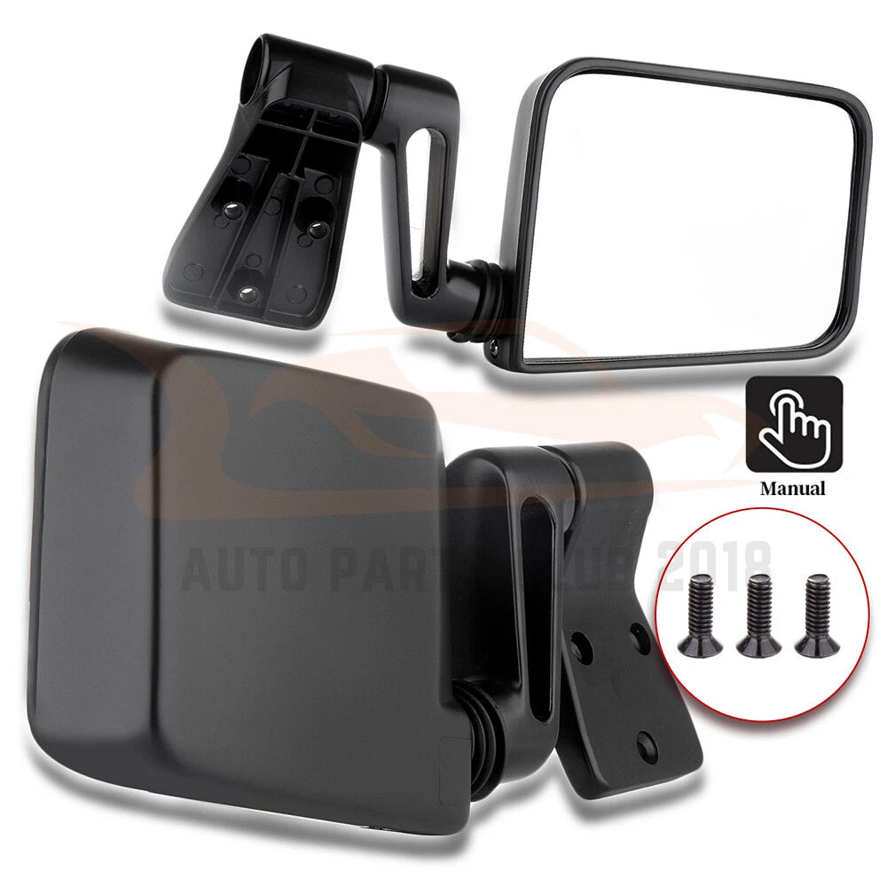 Set of 2 Manual Side View Mirrors for Jeep Wrangler (1987–2002)