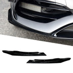 Black ABS Front Lip Spoiler Fins for Mercedes Benz A-Class (2016-2018)