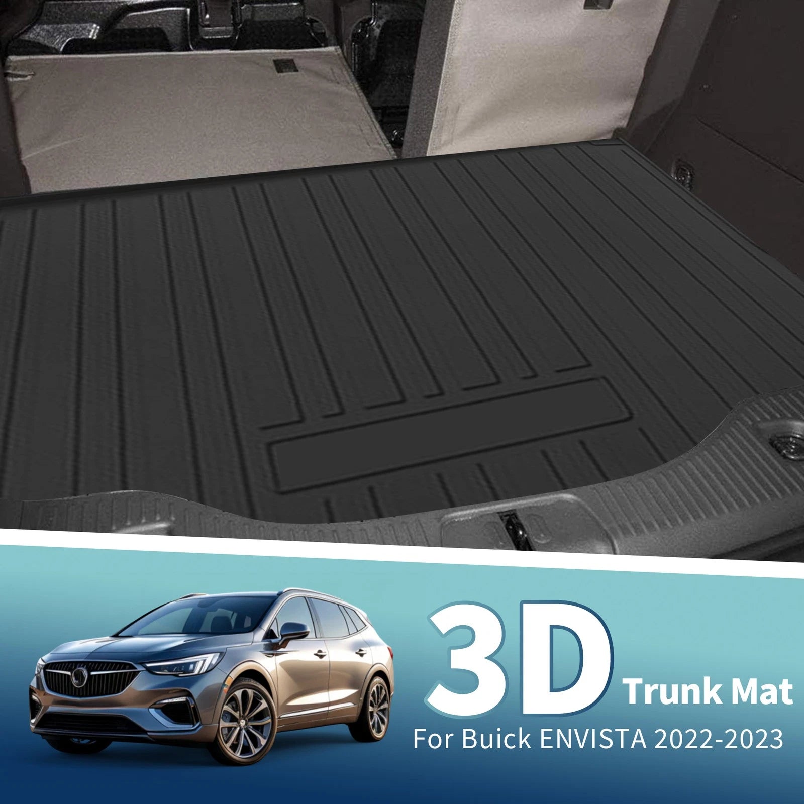 Flat Face Cargo Liner Rear Trunk Mat for Buick Envista (2022–2023) TPE