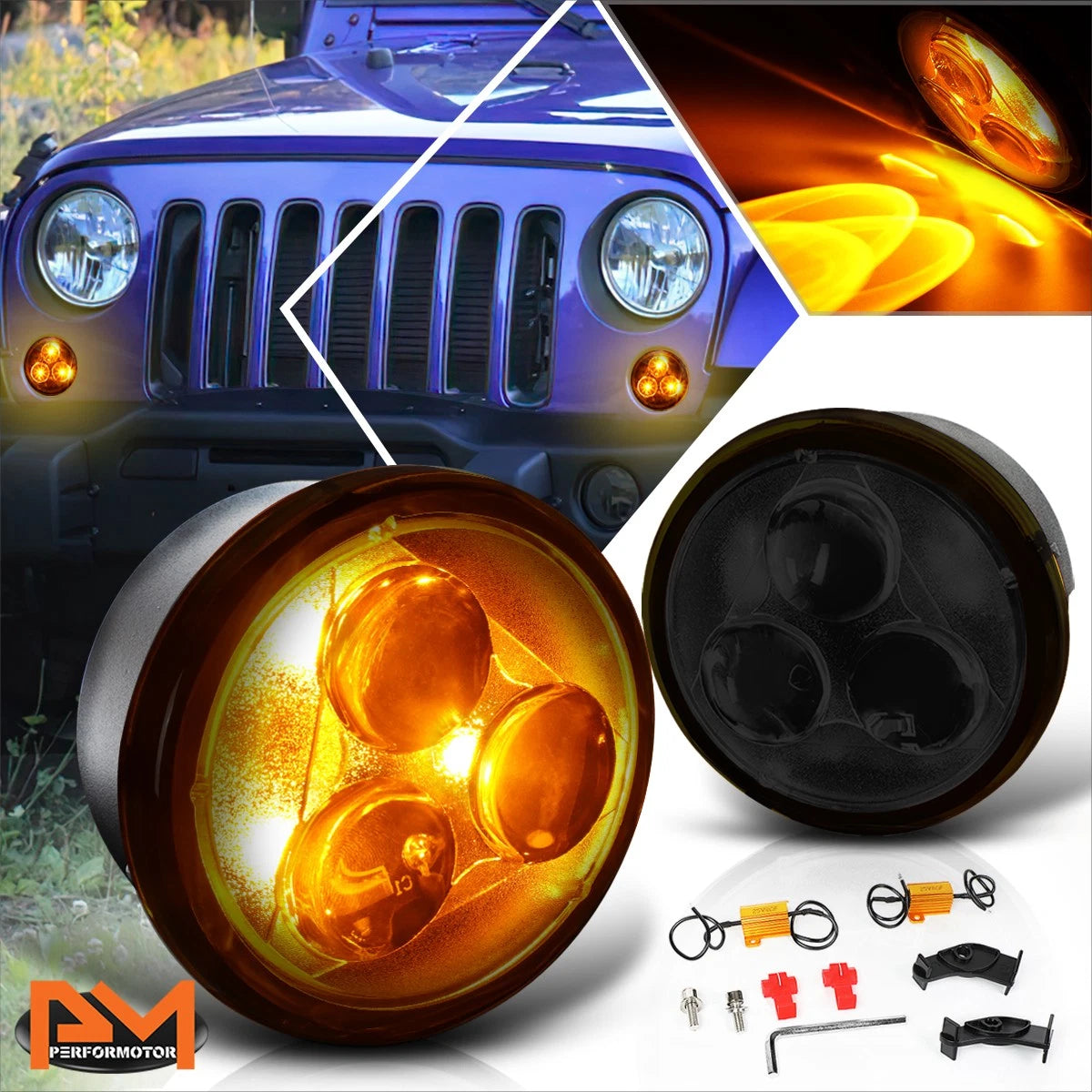 LED Turn Signal Lights Pair for Jeep Wrangler JK (2007–2018)