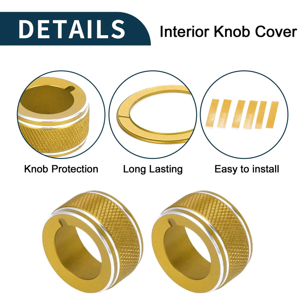 Set of 4 Media Tune Engine Start Mirror Knob Covers for Subaru WRX (2022–2023) Gold Tone