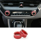 2X Red Aluminum AC Knob Cover Trim for Toyota Corolla (2019–2021)