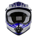 Youth ATV Helmet Goggles Gloves Set for Kids (S, M, L, XL) Blue Skull