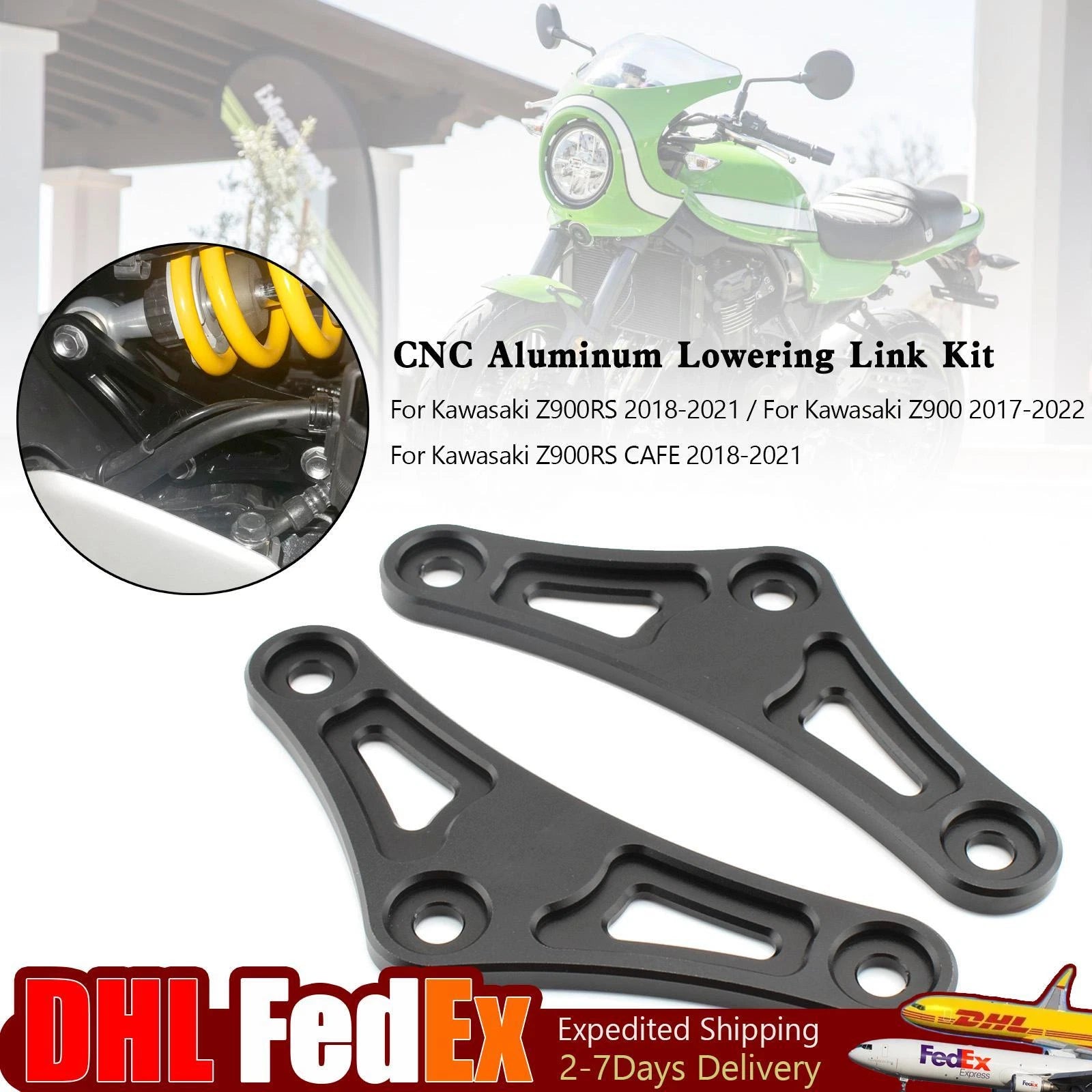 CNC Aluminum Lowering Link Kit 30mm for Kawasaki Z900RS CAFE Z900 (2017–2024)