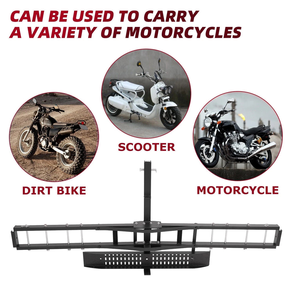 Bike Hitch Carrier Rack for Motorcycle Scooter (500 lbs Capacity)