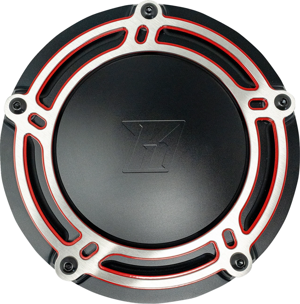 KODLIN USA Derby Cover for M8 Touring (K25409-RL) Black/Red