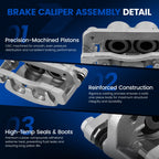 Front Brake Calipers for GMC Yukon XL 1500 2007-2009 6.0L (2 Pack)