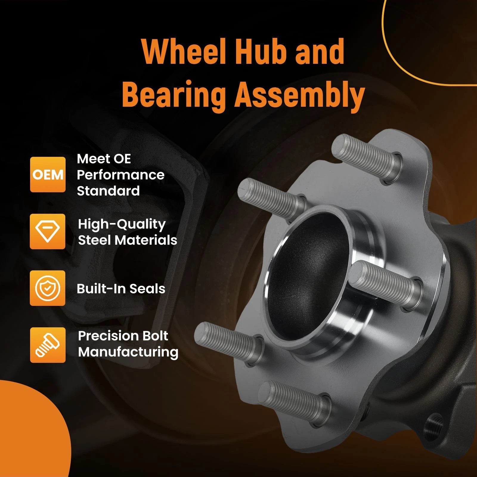 2X Rear Left Right Wheel Hub & Bearing for Nissan Maxima Quest (2004–2009) NT512201