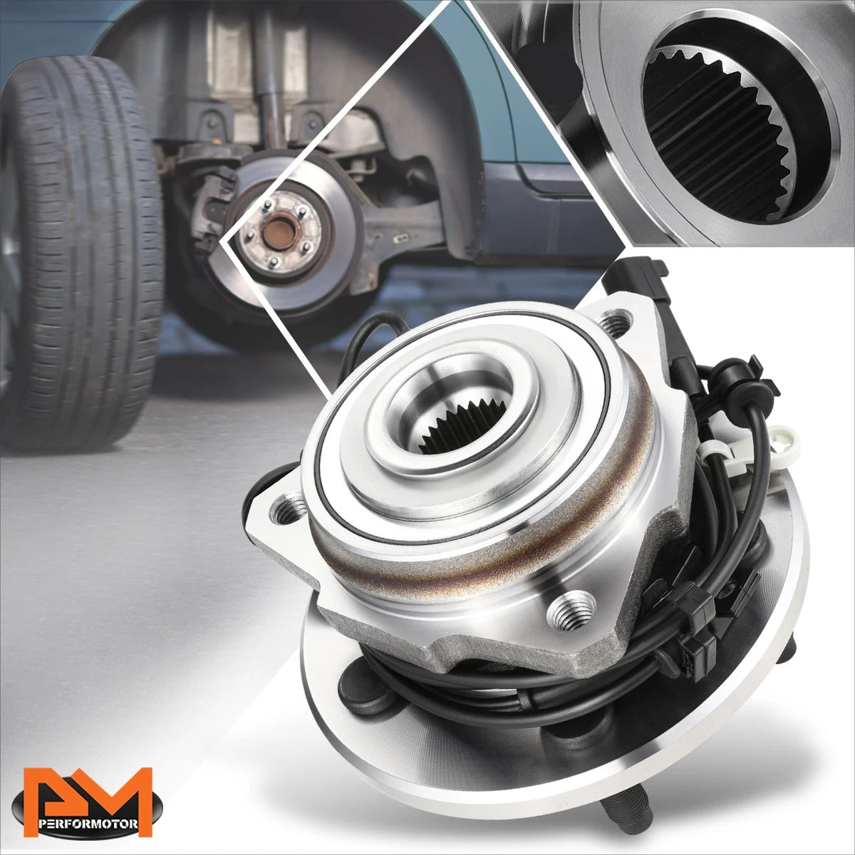 Front Right Wheel Hub Bearing Assembly Kit w/ ABS Sensor for Jeep Liberty (2002–2007)