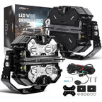 Square LED Pod Lights for Off-Road Vehicles (5 Inch, White 6000K, Amber 3000K)