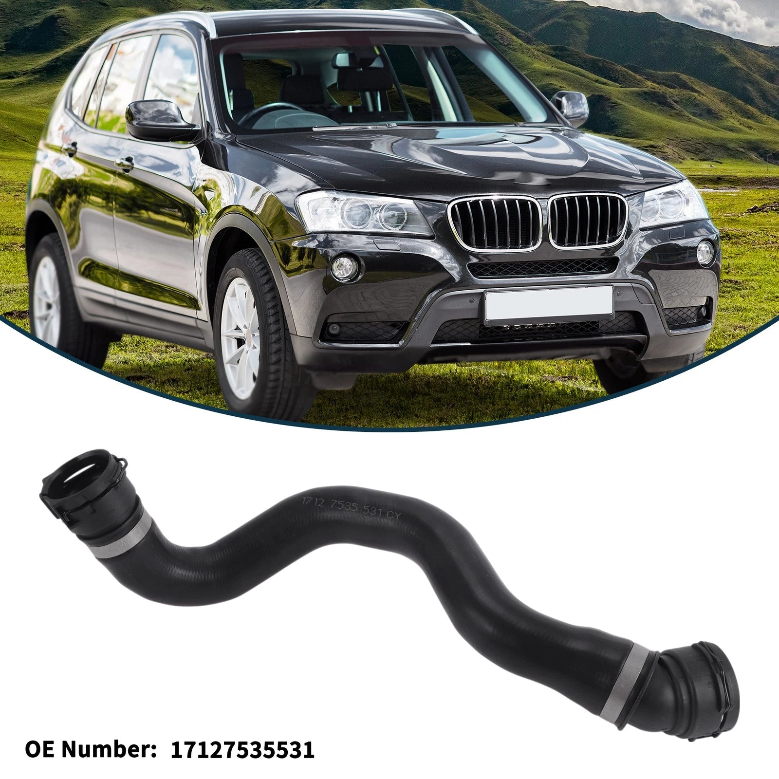 Radiator Hose No.17127535531 for BMW X3 (2018–2019) 2.0L sDrive30i