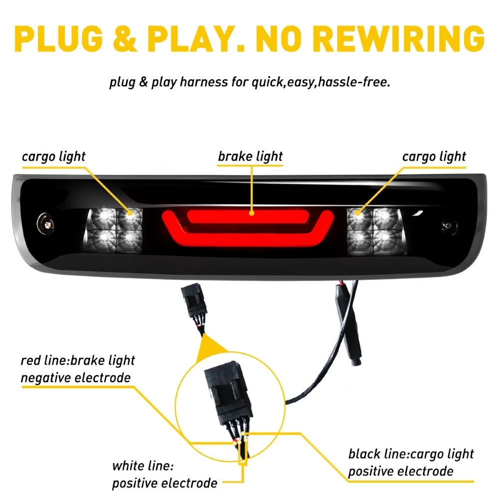 Black LED Third Brake Light for Dodge Ram 1500 (2009-2018)