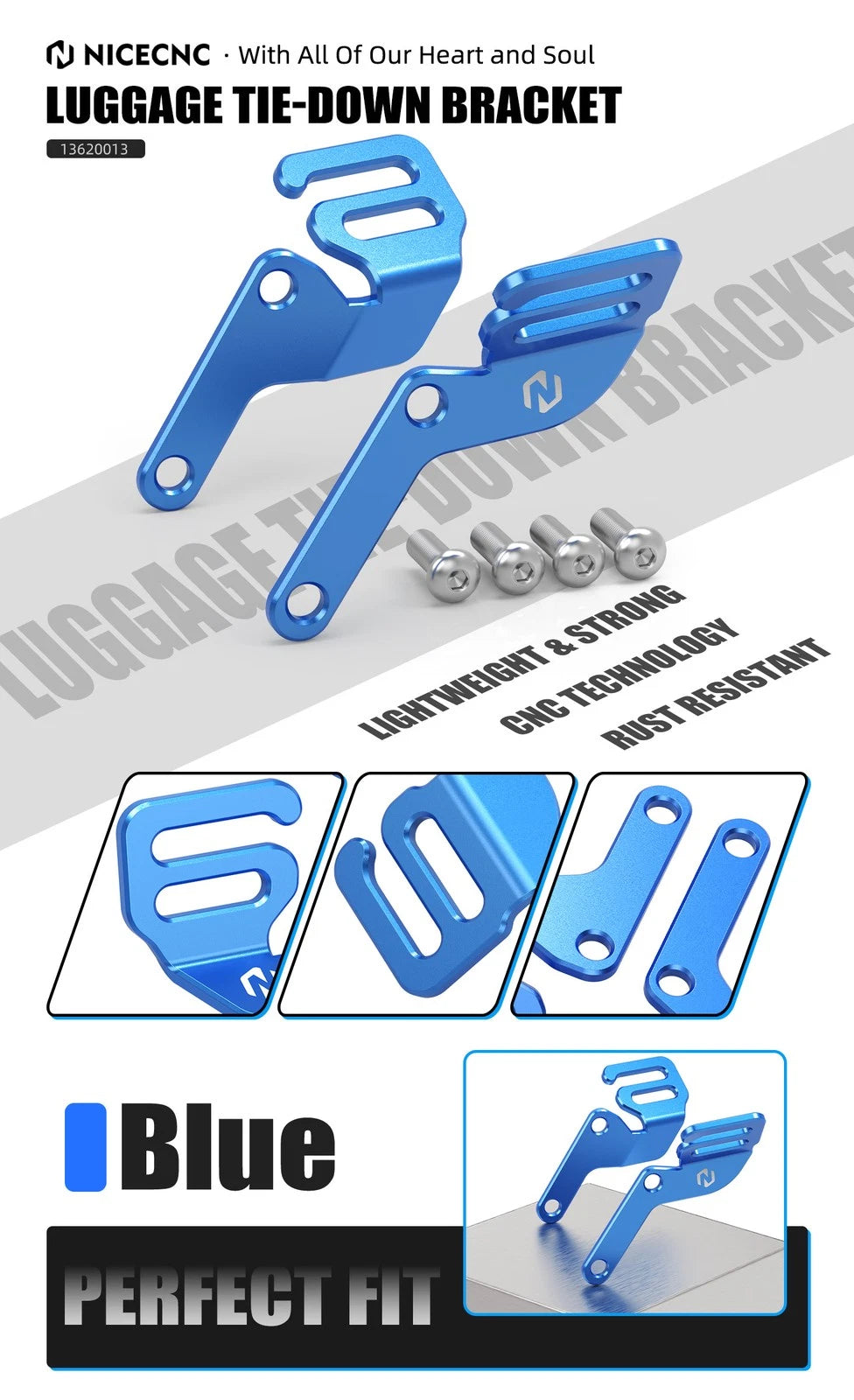Pair Tie Down Brackets for Suzuki DR650 (1996–2025) Aluminum