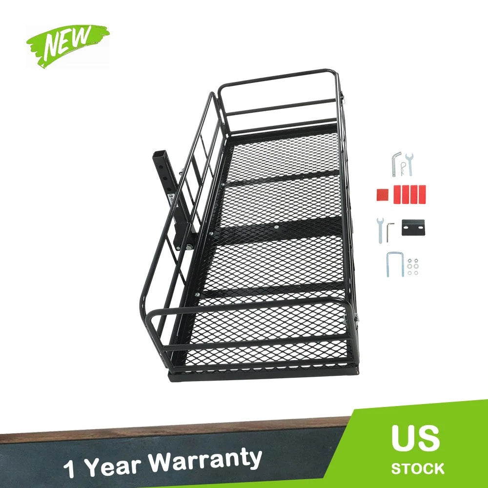 Hitch Mount Cargo Carrier for Universal Vehicles (500LB Capacity, 60"x24"x14")