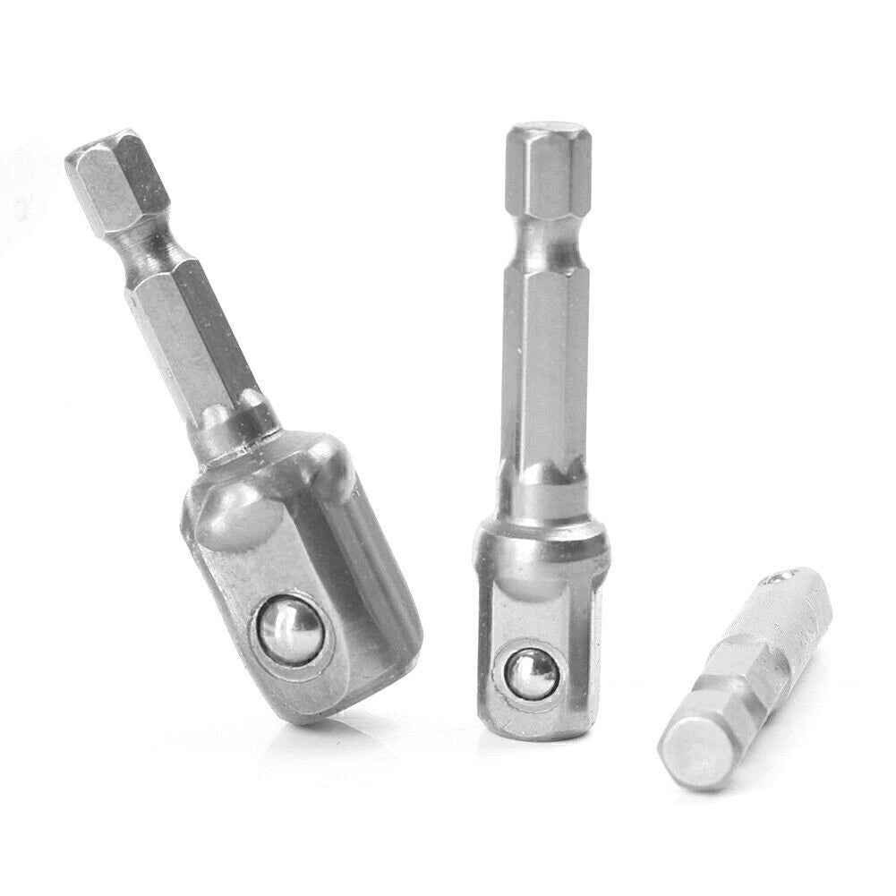 Set of 3 Socket Adapter Drill Bits for Impact Driver (1/4", 3/8", 1/2")
