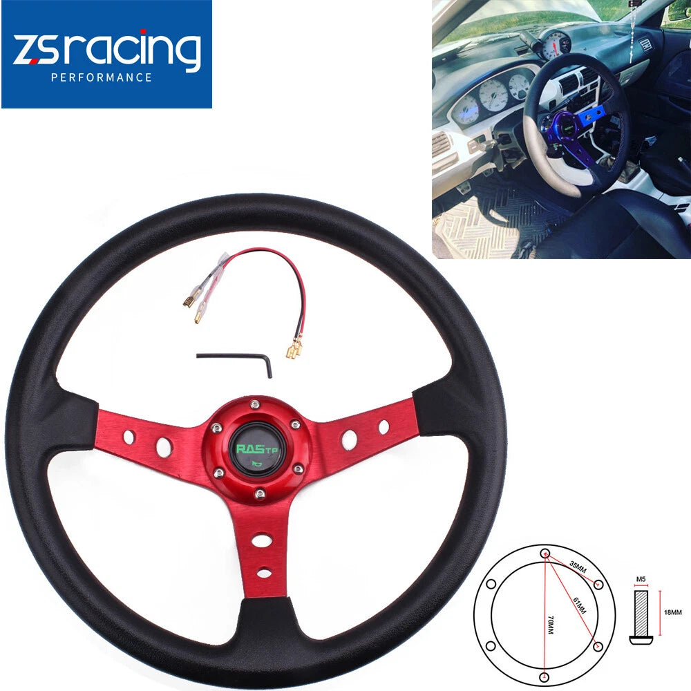 14" 95mm Deep Dish Racing Steering Wheel Universal