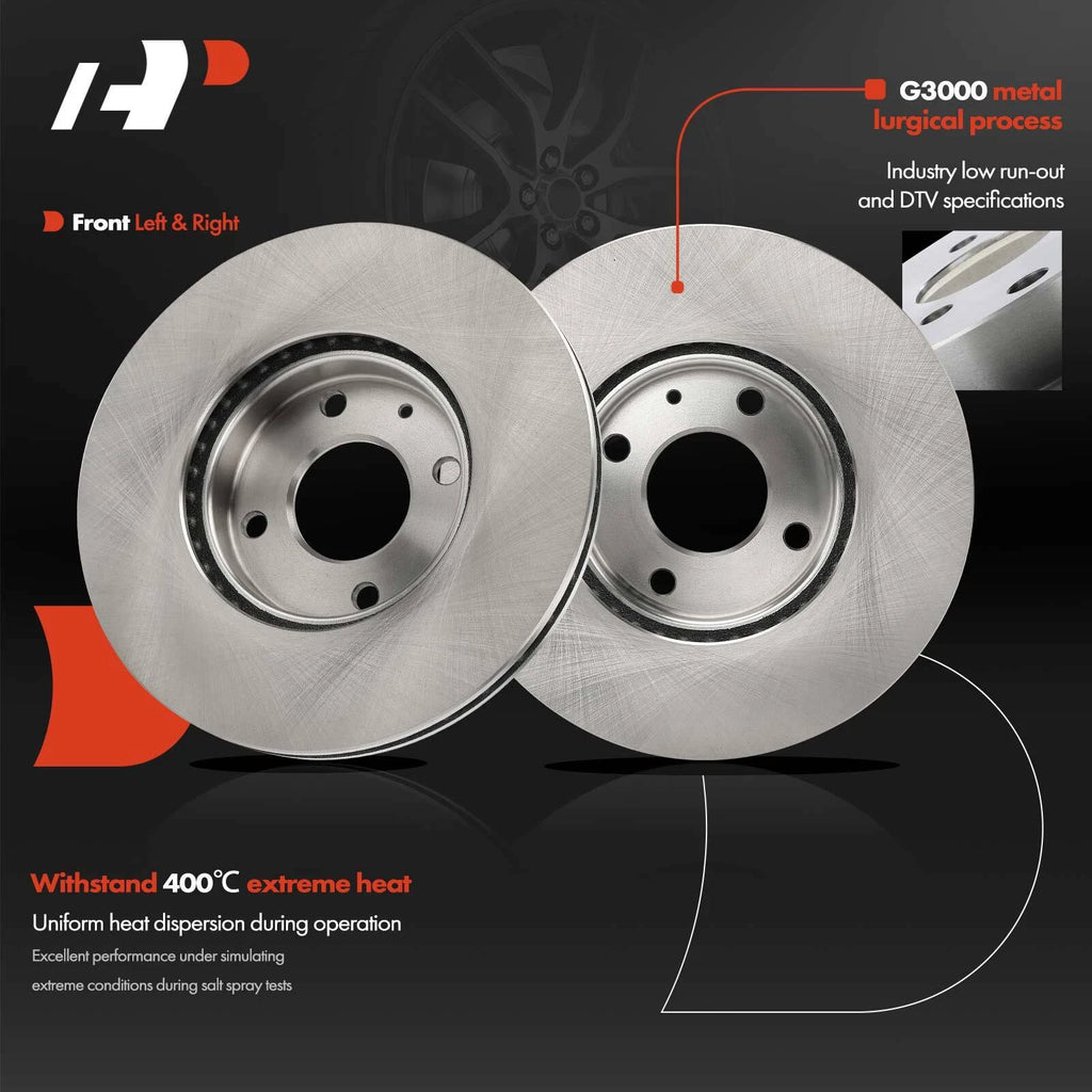 Front Disc Brake Rotors & Ceramic Pads for Chevy Spark (2016-2022)